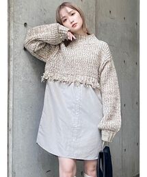 MURUA | メランジニットドッキングワンピース(ワンピース)