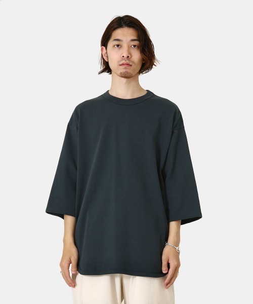 marka（マーカ）の「marka / マーカ：BASEBALL TEE - RECYCLE SUVIN ORGANIC COTTON KNIT -：M22A-13CS01B[COR]（Tシャツ/カットソー・メンズ・ブルー/グリーン/オフホワイト/ブラック・1/2/3）」の14枚目の写真