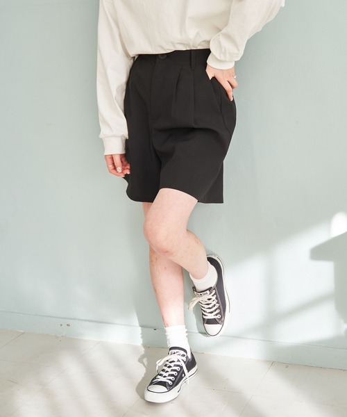 WEGO（ウィゴー）の「WEGO/タックハーフパンツ（その他パンツ・レディース・ブラック/ブラウン・SMALL/MEDIUM）」の8枚目の写真