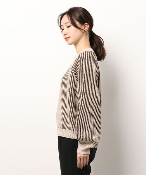 RETRO GIRL（レトロガール）の「配色リブニット編みニット（ニット/セーター・レディース・ホワイト系その他/ブラウン系その他/グリーン系その他/オレンジ系その他・FREE）」の18枚目の写真