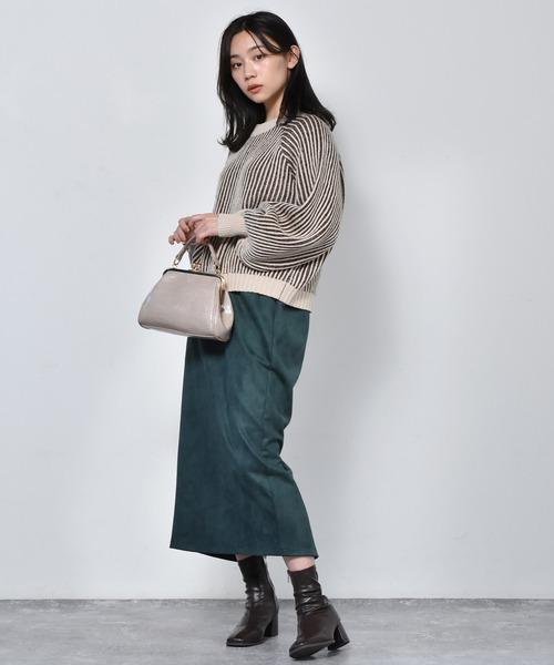 RETRO GIRL（レトロガール）の「配色リブニット編みニット（ニット/セーター・レディース・ホワイト系その他/ブラウン系その他/グリーン系その他/オレンジ系その他・FREE）」の16枚目の写真