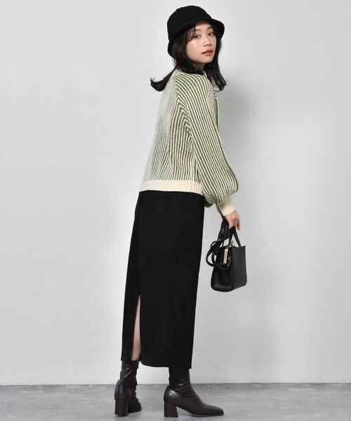 RETRO GIRL（レトロガール）の「配色リブニット編みニット（ニット/セーター・レディース・ホワイト系その他/ブラウン系その他/グリーン系その他/オレンジ系その他・FREE）」の20枚目の写真