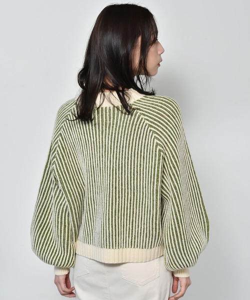 RETRO GIRL（レトロガール）の「配色リブニット編みニット（ニット/セーター・レディース・ホワイト系その他/ブラウン系その他/グリーン系その他/オレンジ系その他・FREE）」の21枚目の写真