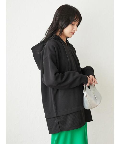 RAY CASSIN FAVORI(レイカズンフェバリ)の「・RAY CASSIN リブレイヤードフードチュニック*(スウェット・レディース・ブラック/ベージュ/アイボリー/ボルドー・FREE)」の6枚目の写真