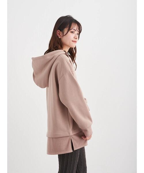 RAY CASSIN FAVORI(レイカズンフェバリ)の「・RAY CASSIN リブレイヤードフードチュニック*(スウェット・レディース・ブラック/ベージュ/アイボリー/ボルドー・FREE)」の8枚目の写真