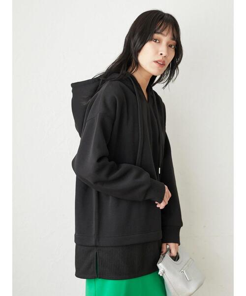 RAY CASSIN FAVORI(レイカズンフェバリ)の「・RAY CASSIN リブレイヤードフードチュニック*(スウェット・レディース・ブラック/ベージュ/アイボリー/ボルドー・FREE)」の12枚目の写真