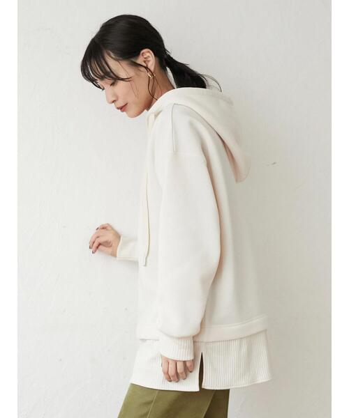 RAY CASSIN FAVORI(レイカズンフェバリ)の「・RAY CASSIN リブレイヤードフードチュニック*(スウェット・レディース・ブラック/ベージュ/アイボリー/ボルドー・FREE)」の18枚目の写真
