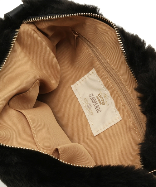 OUTLET（アウトレット）の「【Ciaopanic】ボーダーファー3WAYクラッチ（クラッチバッグ・レディース・キャメル/ベージュ・0）」の6枚目の写真