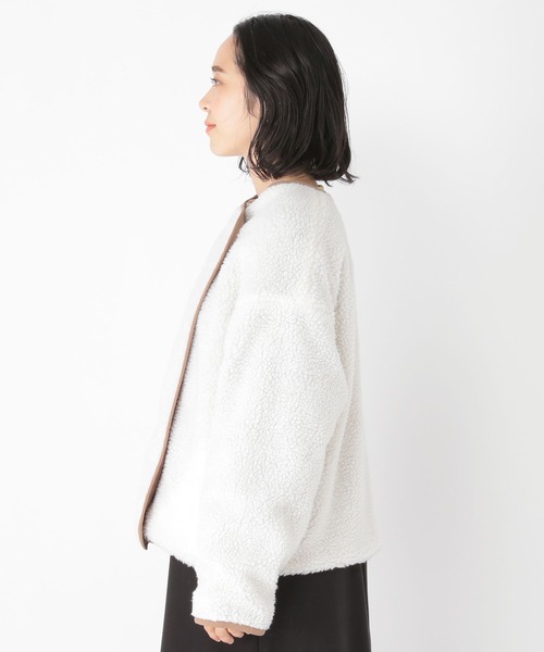 studio CLIP（スタディオクリップ）の「起毛リバーシブルボアブルゾン（ブルゾン・レディース・モカ/ライトグレー/カーキ・FREE）」の6枚目の写真