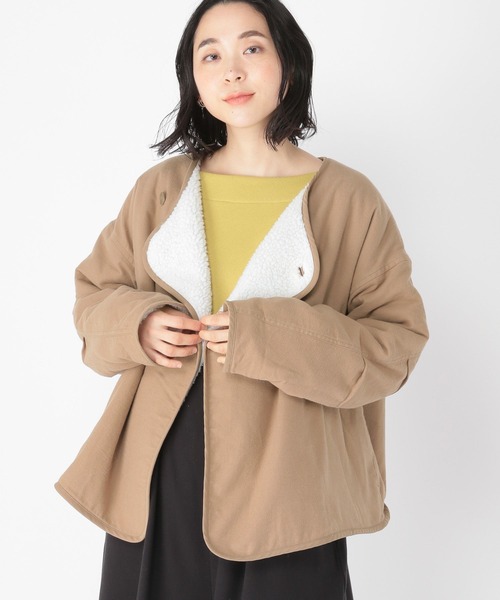 studio CLIP（スタディオクリップ）の「起毛リバーシブルボアブルゾン（ブルゾン・レディース・モカ/ライトグレー/カーキ・FREE）」の4枚目の写真