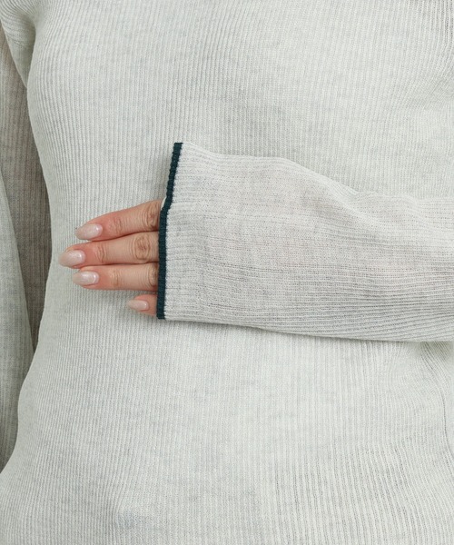 CIAOPANIC TYPY（チャオパニックティピー）の「配色シアータートルニット（ニット/セーター・レディース・オフホワイト/グレー系その他/グリーン・ONE SIZE）」の15枚目の写真