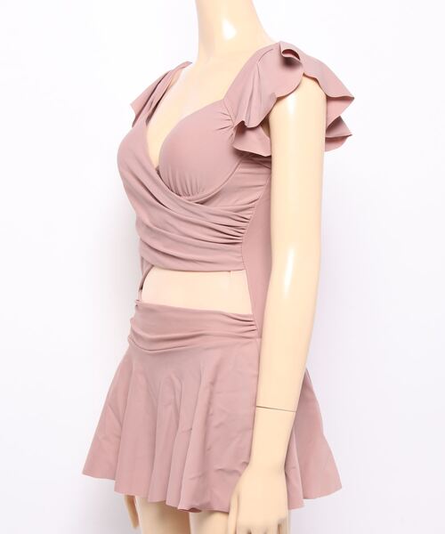 Dita Muaj.（ディータムアージュ）の「ショルダーフリル クロスウエストワンピース 水着（水着・レディース・グリーン/ピンクベージュ・M/L/XL）」の16枚目の写真