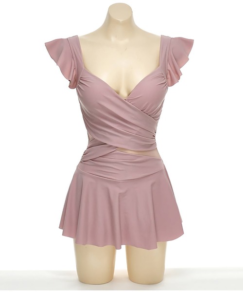 Dita Muaj.（ディータムアージュ）の「ショルダーフリル クロスウエストワンピース 水着（水着・レディース・グリーン/ピンクベージュ・M/L/XL）」の15枚目の写真