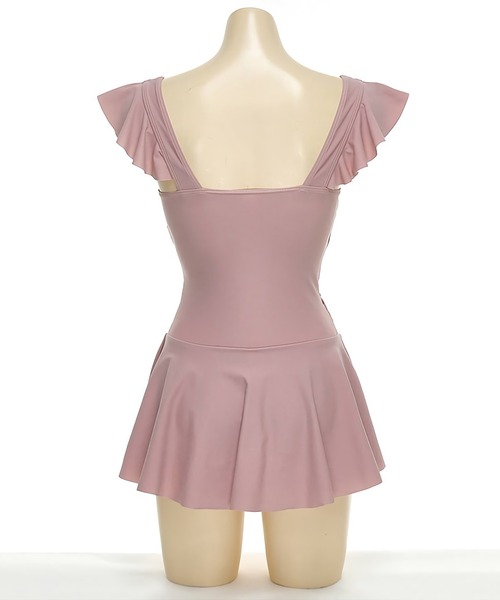 Dita Muaj.（ディータムアージュ）の「ショルダーフリル クロスウエストワンピース 水着（水着・レディース・グリーン/ピンクベージュ・M/L/XL）」の9枚目の写真