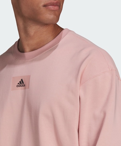 adidas（アディダス）の「エッセンシャルズ FeelVivid ドロップショルダー スウェットシャツ / アディダス / トレーナー （メンズ）（スウェット・メンズ・ピンク系その他/ライトイエロー・MEDIUM/LARGE/X-LARGE/SMALL/XXX-LARGE/XX-LARGE）」の8枚目の写真