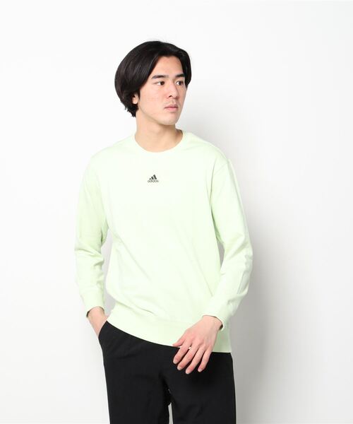 adidas（アディダス）の「エッセンシャルズ FeelVivid ドロップショルダー スウェットシャツ / アディダス / トレーナー （メンズ）（スウェット・メンズ・ピンク系その他/ライトイエロー・MEDIUM/LARGE/X-LARGE/SMALL/XXX-LARGE/XX-LARGE）」の11枚目の写真