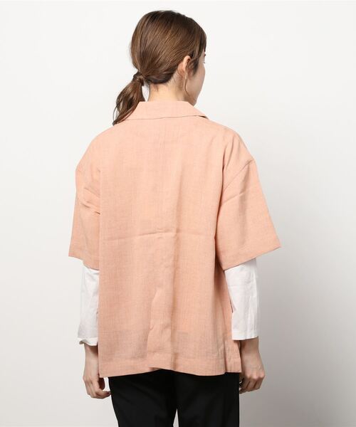 LA PEAU DE GEM(ラポドゥジェム)の「【LA PEAU DE GEM】ドライタッチワッシャージャケット(シャツ/ブラウス・レディース・ライトグレー/ピンク・FREE)」の19枚目の写真