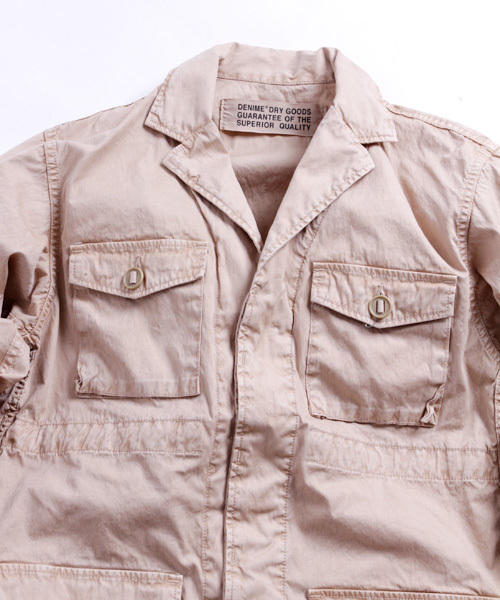 Denime（ドゥニーム）の「【MadeInJapan】ガーメントダイコットンナイロンサファリジャケット（ミリタリージャケット・メンズ・ブラック/オリーブ/ベージュ・MEDIUM/LARGE/SMALL）」の19枚目の写真