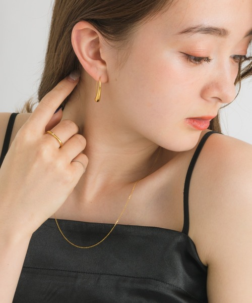 muku（ムク）の「金属アレルギー対応 スクエアシアリング/サージカルステンレス（リング・レディース・シルバー/ゴールド・11/9/13/5）」の4枚目の写真