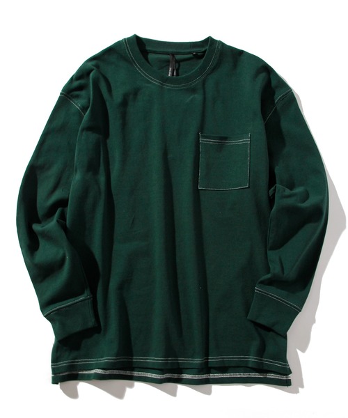 INASTUDIOS ZOO（イーナストゥディオスズー）の「「INASTUDIOS SELECT」ステッチング ロングTシャツ トップス レディース（Tシャツ/カットソー・レディース・ホワイト/ブラック/サックスブルー/グリーン/サンドベージュ/チャコール・LARGE/MEDIUM/X-LARGE）」の5枚目の写真