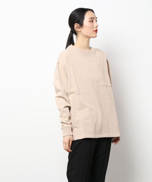 INASTUDIOS ZOO（イーナストゥディオスズー）の「「INASTUDIOS SELECT」ステッチング ロングTシャツ トップス レディース（Tシャツ/カットソー・レディース・ホワイト/ブラック/サックスブルー/グリーン/サンドベージュ/チャコール・LARGE/MEDIUM/X-LARGE）」の11枚目の写真