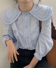 ビックフリルカラーブラウス