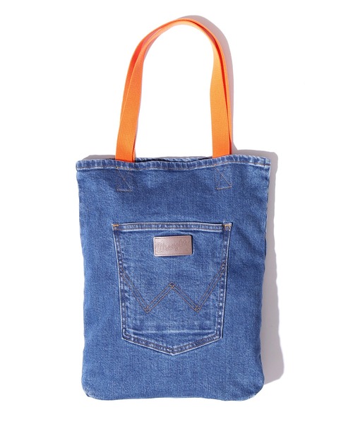 Wrangler(ラングラー)の「WRANGLER/ラングラー TOTE BAG トートバッグ デニムトートバック A4サイズ収納可(トートバッグ・メンズ・ブルー/オフホワイト/サックスブルー/イエロー/インディゴブルー・FREE)」の17枚目の写真