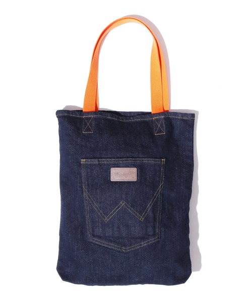 Wrangler(ラングラー)の「WRANGLER/ラングラー TOTE BAG トートバッグ デニムトートバック A4サイズ収納可(トートバッグ・メンズ・ブルー/オフホワイト/サックスブルー/イエロー/インディゴブルー・FREE)」の16枚目の写真