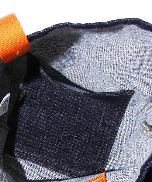 Wrangler(ラングラー)の「WRANGLER/ラングラー TOTE BAG トートバッグ デニムトートバック A4サイズ収納可(トートバッグ・メンズ・ブルー/オフホワイト/サックスブルー/イエロー/インディゴブルー・FREE)」の14枚目の写真