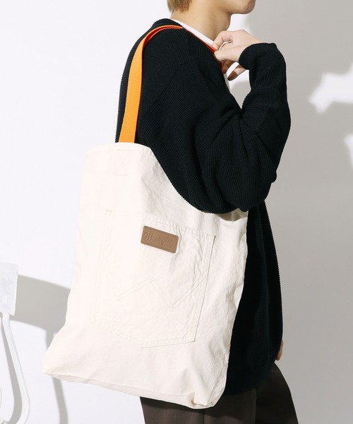 Wrangler(ラングラー)の「WRANGLER/ラングラー TOTE BAG トートバッグ デニムトートバック A4サイズ収納可(トートバッグ・メンズ・ブルー/オフホワイト/サックスブルー/イエロー/インディゴブルー・FREE)」の20枚目の写真