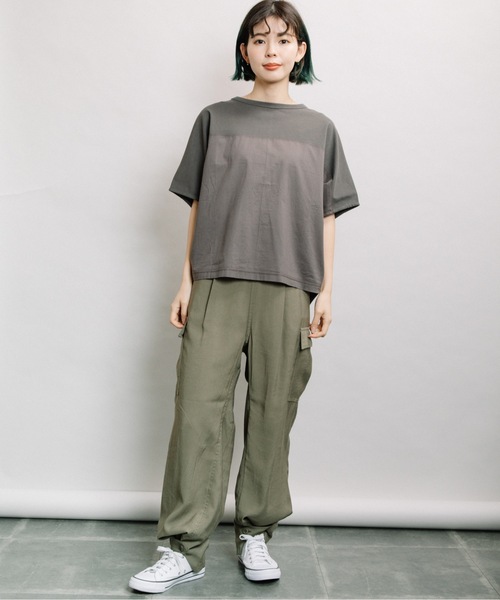 refinedworks(リファインドワークス)の「前布帛切替ドルマンPO(Tシャツ/カットソー・レディース・オフホワイト/グレー系その他/チャコールグレー・FREE)」の17枚目の写真