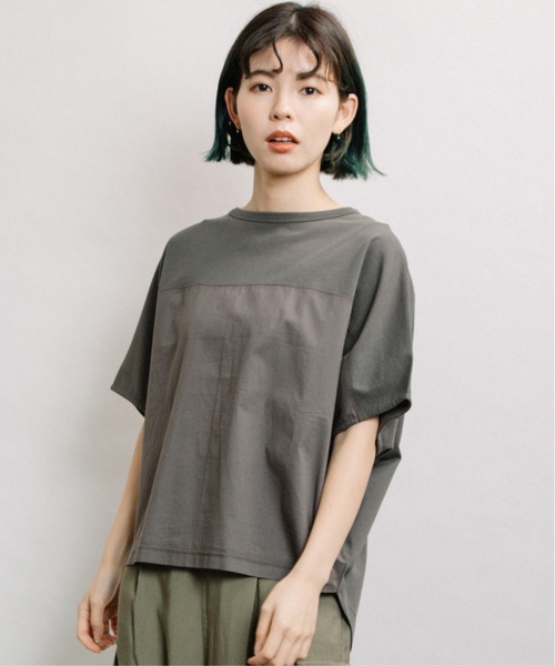refinedworks(リファインドワークス)の「前布帛切替ドルマンPO(Tシャツ/カットソー・レディース・オフホワイト/グレー系その他/チャコールグレー・FREE)」の18枚目の写真
