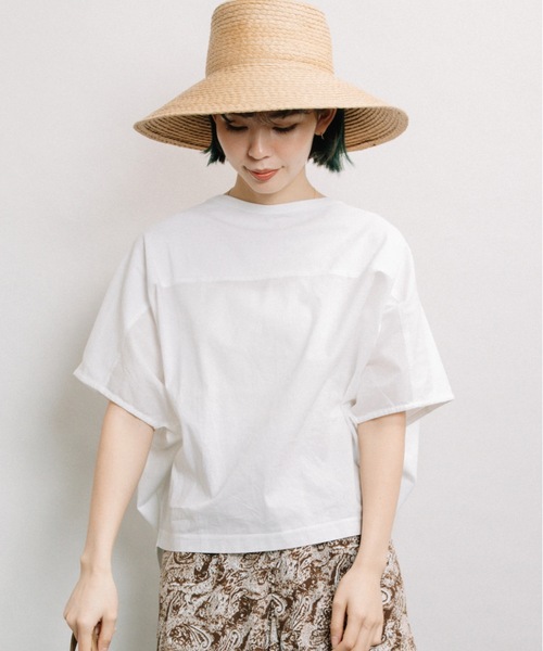 refinedworks(リファインドワークス)の「前布帛切替ドルマンPO(Tシャツ/カットソー・レディース・オフホワイト/グレー系その他/チャコールグレー・FREE)」の6枚目の写真