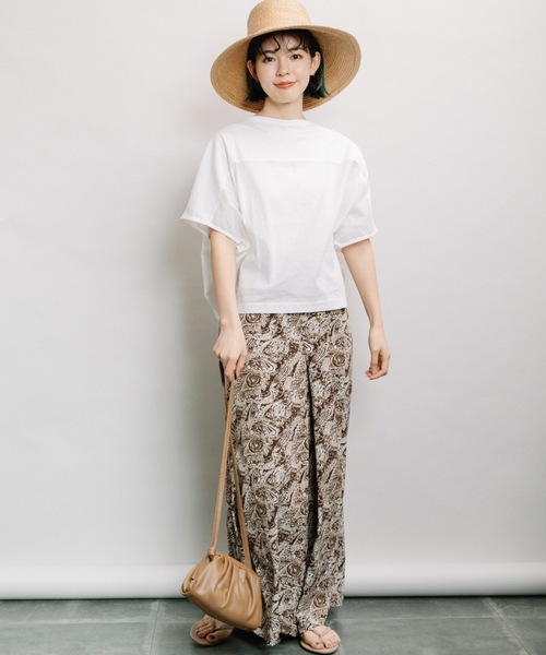 refinedworks(リファインドワークス)の「前布帛切替ドルマンPO(Tシャツ/カットソー・レディース・オフホワイト/グレー系その他/チャコールグレー・FREE)」の5枚目の写真