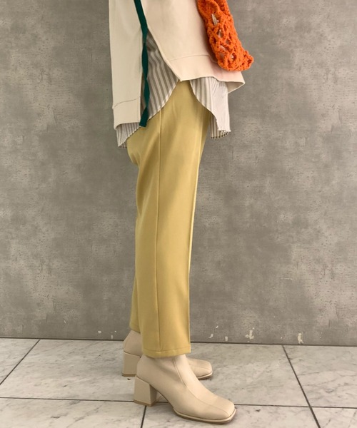 AS KNOW AS PINKY（アズノゥアズピンキー）の「スララっとテーパードパンツ　セットアップ可能（スラックス・レディース・ブラック/イエロー/ライトグリーン/ブラック系その他/ピンクベージュ/ピンク系その他・FREE）」の12枚目の写真