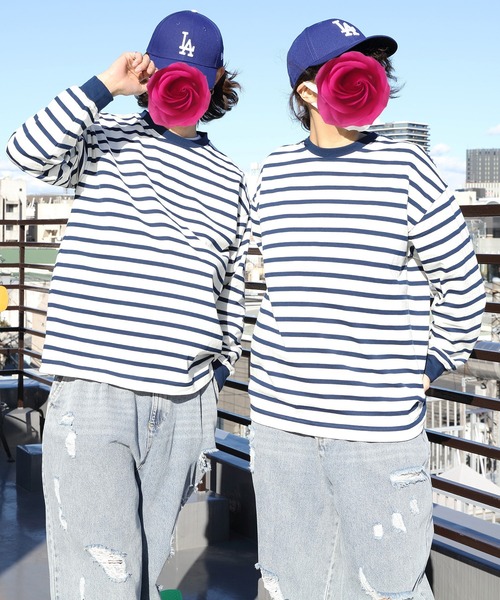 8(eight)(エイト)の「レトロボーダーロンT(Tシャツ/カットソー・メンズ・ホワイト×ネイビー/ホワイト×グリーン/サックスブルー系/グレイッシュベージュ/グリーン系その他/ライトグレー系/グリーン系その他2/ブルー系その他・X-LARGE/MEDIUM/LARGE)」の15枚目の写真