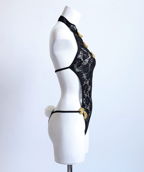 OSYAREVO（オシャレボ）の「コスプレ 総レース チャイナバニー レディース ホワイトデー 記念日（コスチューム/パーティーグッズ・レディース・ブラック系その他・ONESIZE）」の9枚目の写真