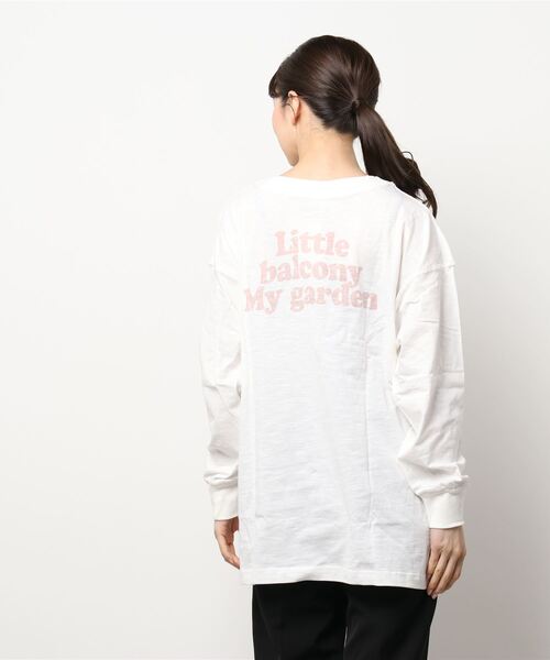 Samansa Mos2（サマンサ モスモス）の「スラブロゴTシャツ（Tシャツ/カットソー・レディース・ベージュ/グリーン/オフホワイト・ﾌﾘ-）」の7枚目の写真