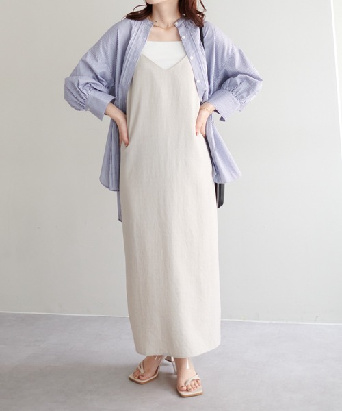 テックリネンVキャミワンピース
