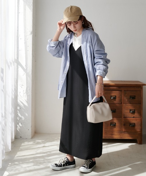 テックリネンVキャミワンピース