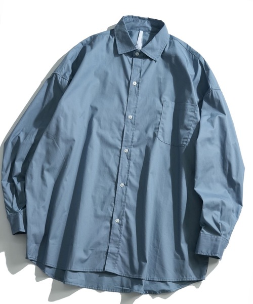 おしゃれスタ（オシャレスタ）の「綿ブロードレギュラーカラービッグシルエットシャツ(IR)（シャツ/ブラウス・メンズ・ホワイト/ブラック/グリーン/グレイッシュベージュ/サックスブルー系/ホワイト系・L/M/XL）」の6枚目の写真