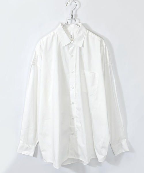 おしゃれスタ（オシャレスタ）の「綿ブロードレギュラーカラービッグシルエットシャツ(IR)（シャツ/ブラウス・メンズ・ホワイト/ブラック/グリーン/グレイッシュベージュ/サックスブルー系/ホワイト系・L/M/XL）」の16枚目の写真