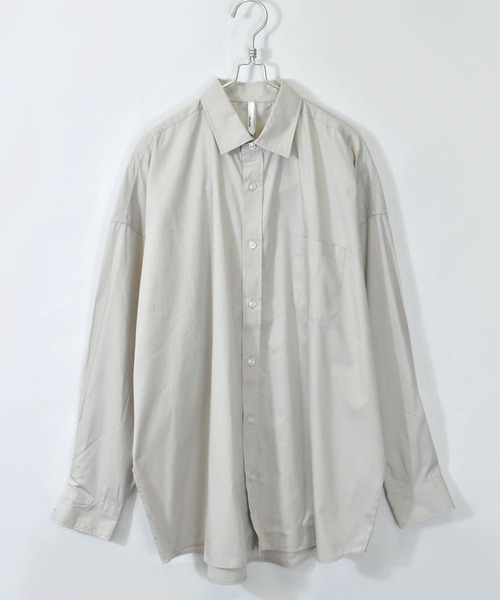 おしゃれスタ（オシャレスタ）の「綿ブロードレギュラーカラービッグシルエットシャツ(IR)（シャツ/ブラウス・メンズ・ホワイト/ブラック/グリーン/グレイッシュベージュ/サックスブルー系/ホワイト系・L/M/XL）」の19枚目の写真