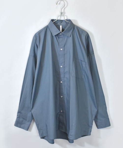 おしゃれスタ（オシャレスタ）の「綿ブロードレギュラーカラービッグシルエットシャツ(IR)（シャツ/ブラウス・メンズ・ホワイト/ブラック/グリーン/グレイッシュベージュ/サックスブルー系/ホワイト系・L/M/XL）」の21枚目の写真