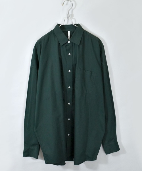 おしゃれスタ（オシャレスタ）の「綿ブロードレギュラーカラービッグシルエットシャツ(IR)（シャツ/ブラウス・メンズ・ホワイト/ブラック/グリーン/グレイッシュベージュ/サックスブルー系/ホワイト系・L/M/XL）」の20枚目の写真