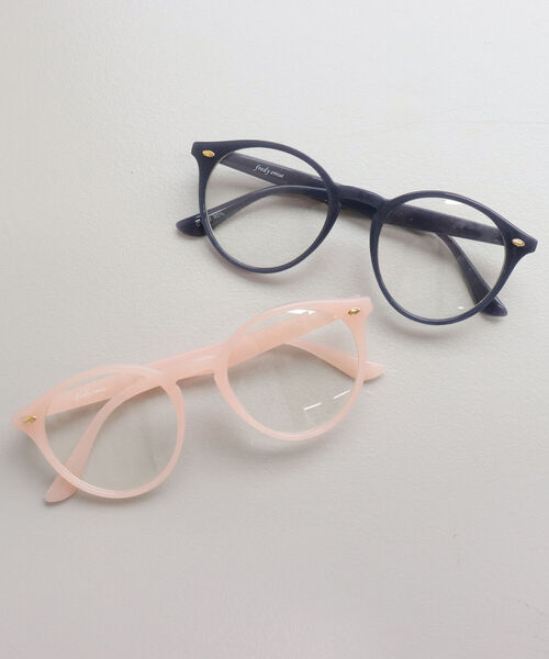 fredy emue（フレディエミュ）の「ヴィンテージカラーセルめがね（メガネ・レディース・ネイビー/サーモンピンク・FREE）」の2枚目の写真