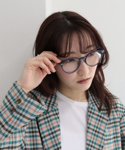 fredy emue（フレディエミュ）の「ヴィンテージカラーセルめがね（メガネ・レディース・ネイビー/サーモンピンク・FREE）」の7枚目の写真