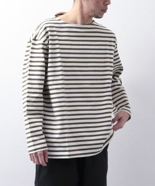 NOLLEY'S goodman（ノーリーズグッドマン）の「【WORK ABOUT/ワークアバウト】BRETAGNE バスクシャツ バスクボーダー ロンT（Tシャツ/カットソー・メンズ・ブラック系その他3/ブルー系その他3/グリーン系その他3・LARGE/MEDIUM）」の3枚目の写真