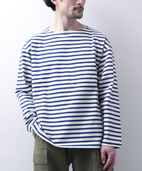 NOLLEY'S goodman（ノーリーズグッドマン）の「【WORK ABOUT/ワークアバウト】BRETAGNE バスクシャツ バスクボーダー ロンT（Tシャツ/カットソー・メンズ・ブラック系その他3/ブルー系その他3/グリーン系その他3・LARGE/MEDIUM）」の4枚目の写真