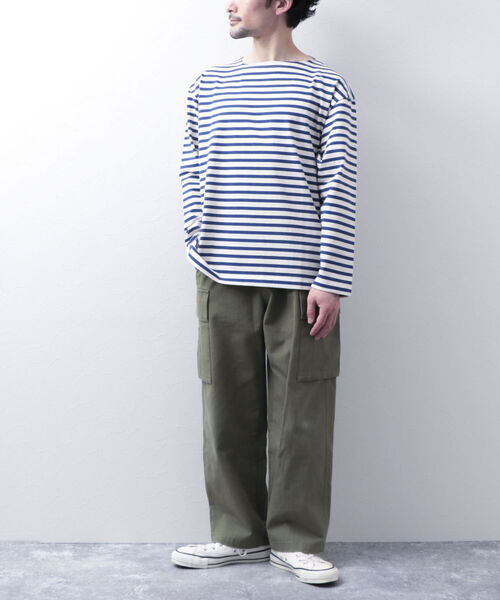 NOLLEY'S goodman（ノーリーズグッドマン）の「【WORK ABOUT/ワークアバウト】BRETAGNE バスクシャツ バスクボーダー ロンT（Tシャツ/カットソー・メンズ・ブラック系その他3/ブルー系その他3/グリーン系その他3・LARGE/MEDIUM）」の5枚目の写真
